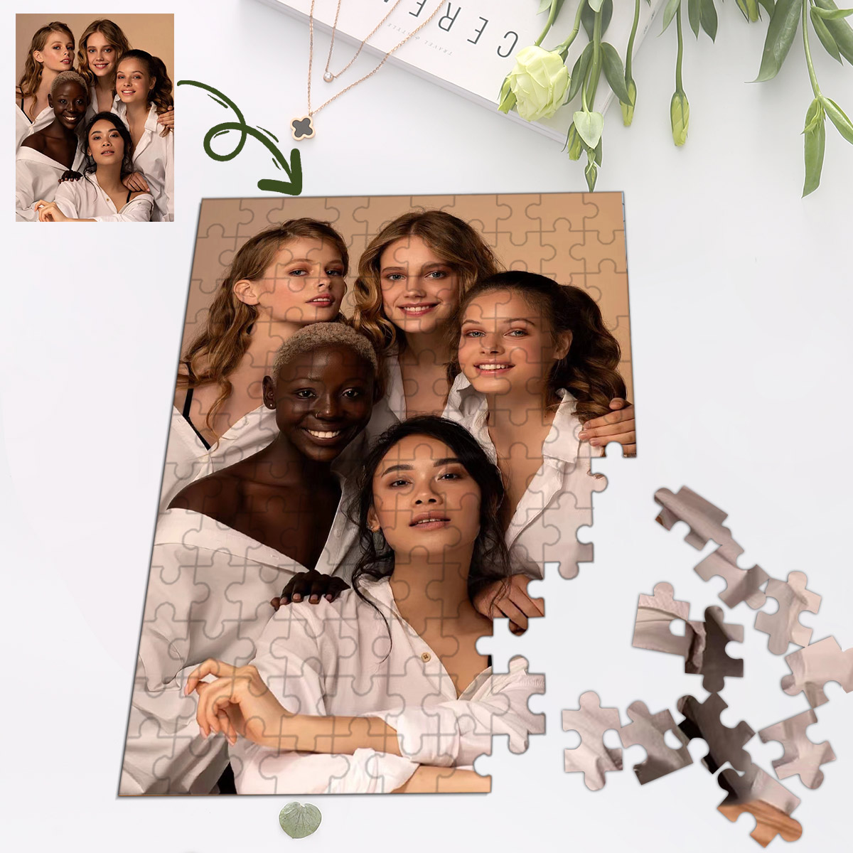 Puzzle Blank White - DIY custom puzzle pieces customizable to
