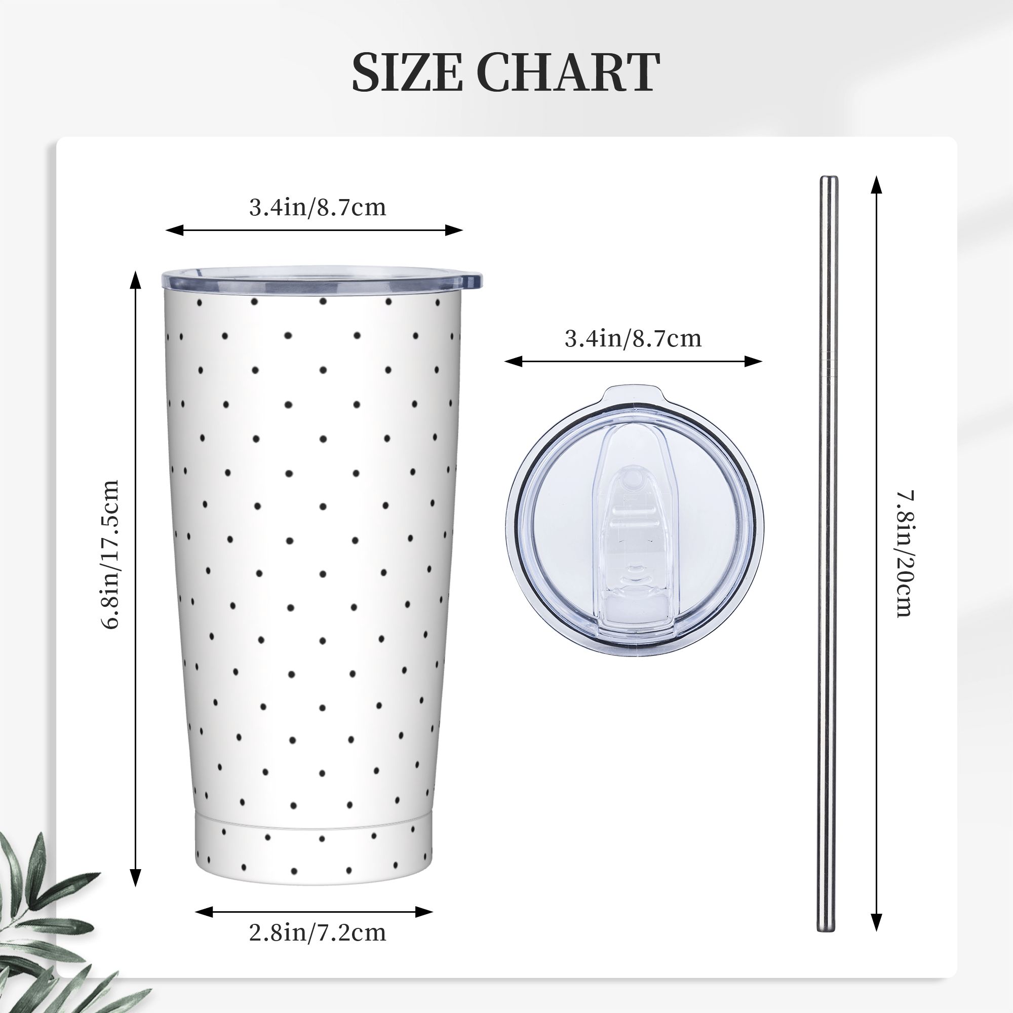 Black & White Polka Dot Patter - Tumbler 20Oz White 리뷰 및 가격