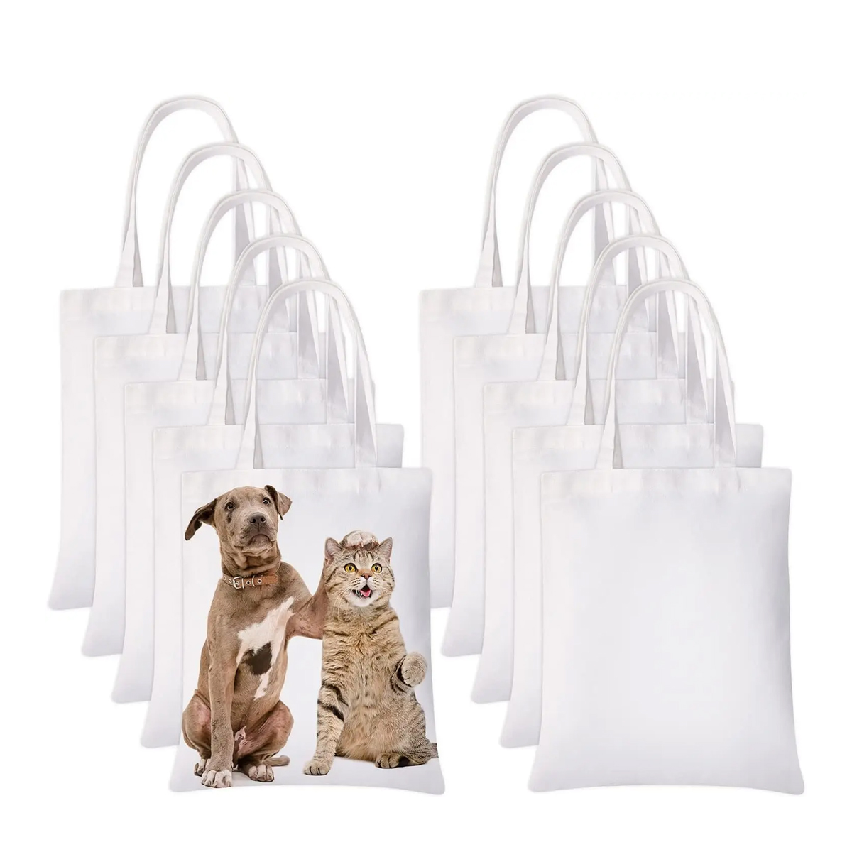 6pcs White Canvas Tote Bags, S - Tote Bag Sublimation 리뷰 및 가격
