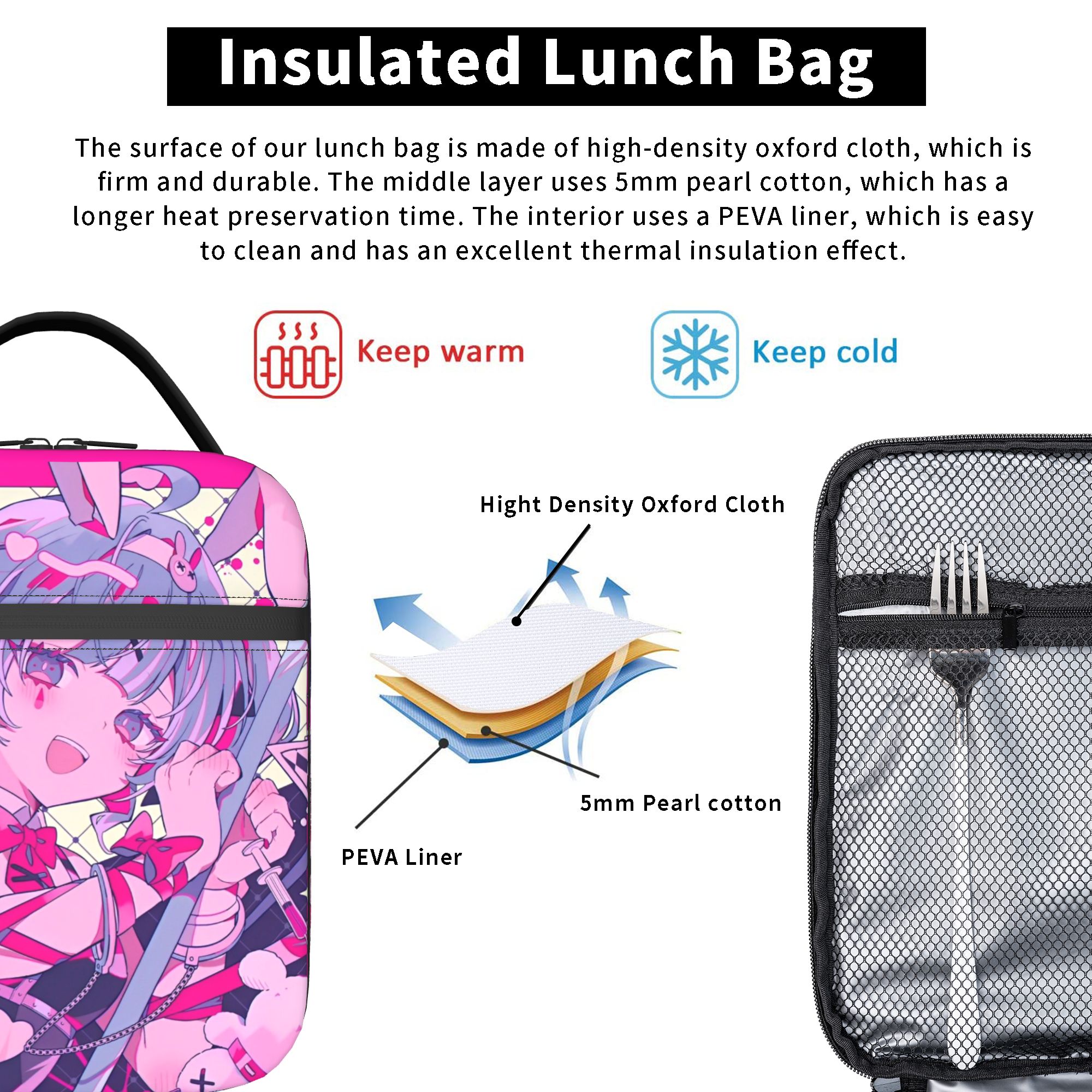 Hatsune Miku  Insulated Lunch  - Tote Bag Sublimation 리뷰 및 가격