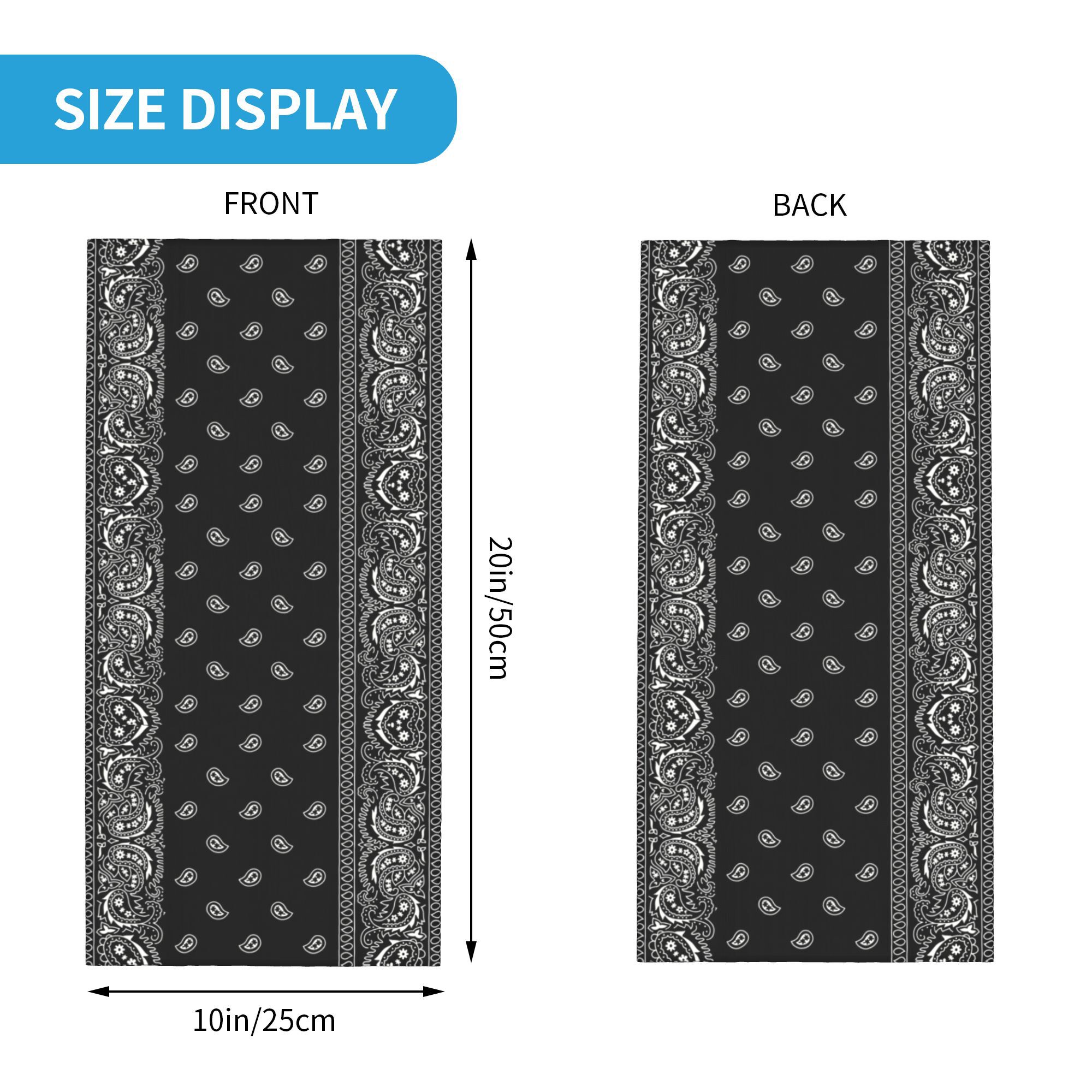Custom Black And White Paisley - Bandana Blank White 리뷰 및 가격