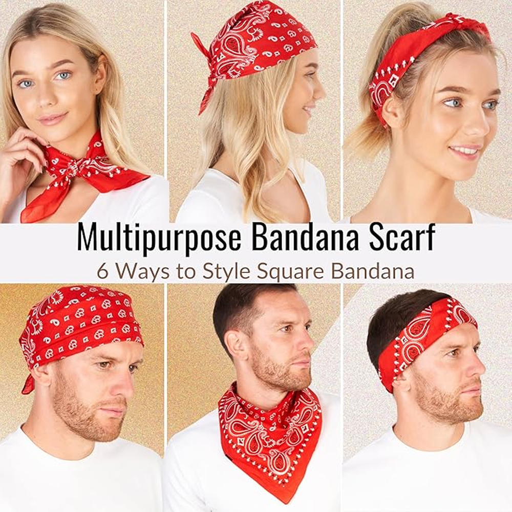 Hip Hop Cowboy Paisley Scarf L - Bandana Blank White 리뷰 및 가격