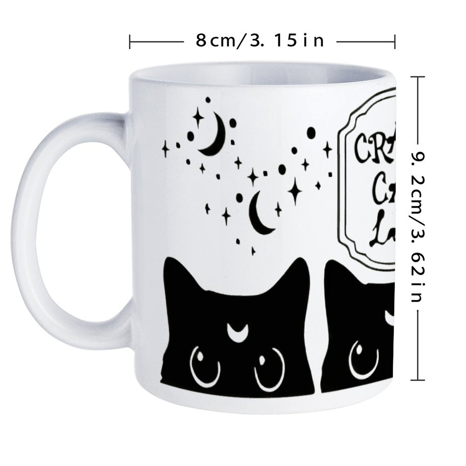 Three Black Cats With Crescent - Sublimation Mug White 리뷰 및 가격