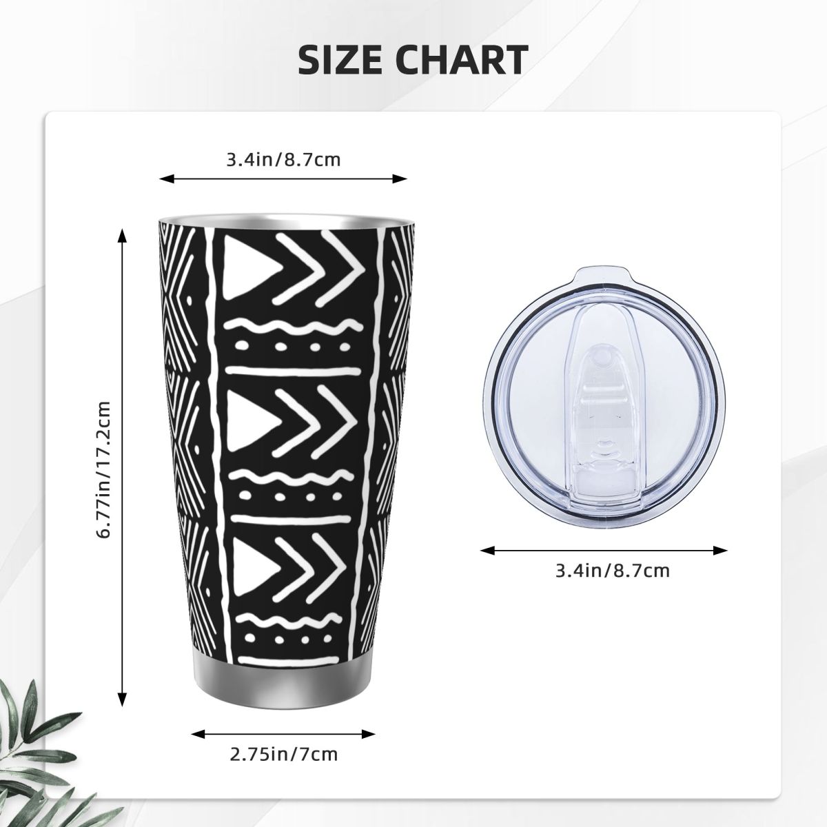 Black And White African Bogola - Tumbler 20Oz White 리뷰 및 가격