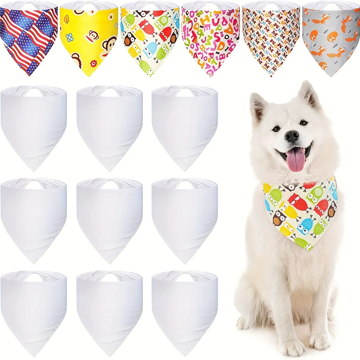 30pcs White Polyester Blank Do - Bandana Blank White 리뷰 및 가격