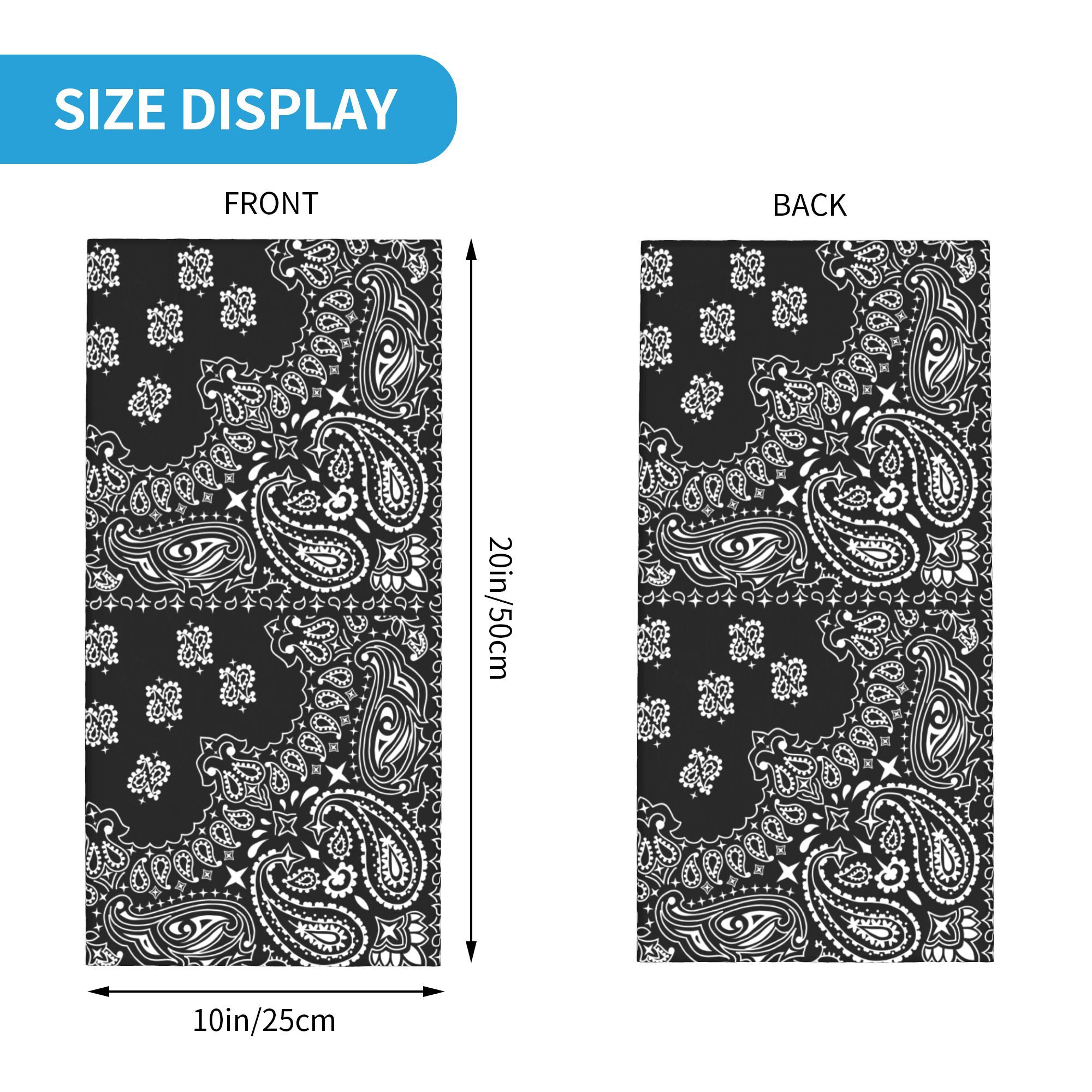 Custom Black And White Paisley - Bandana Blank White 리뷰 및 가격