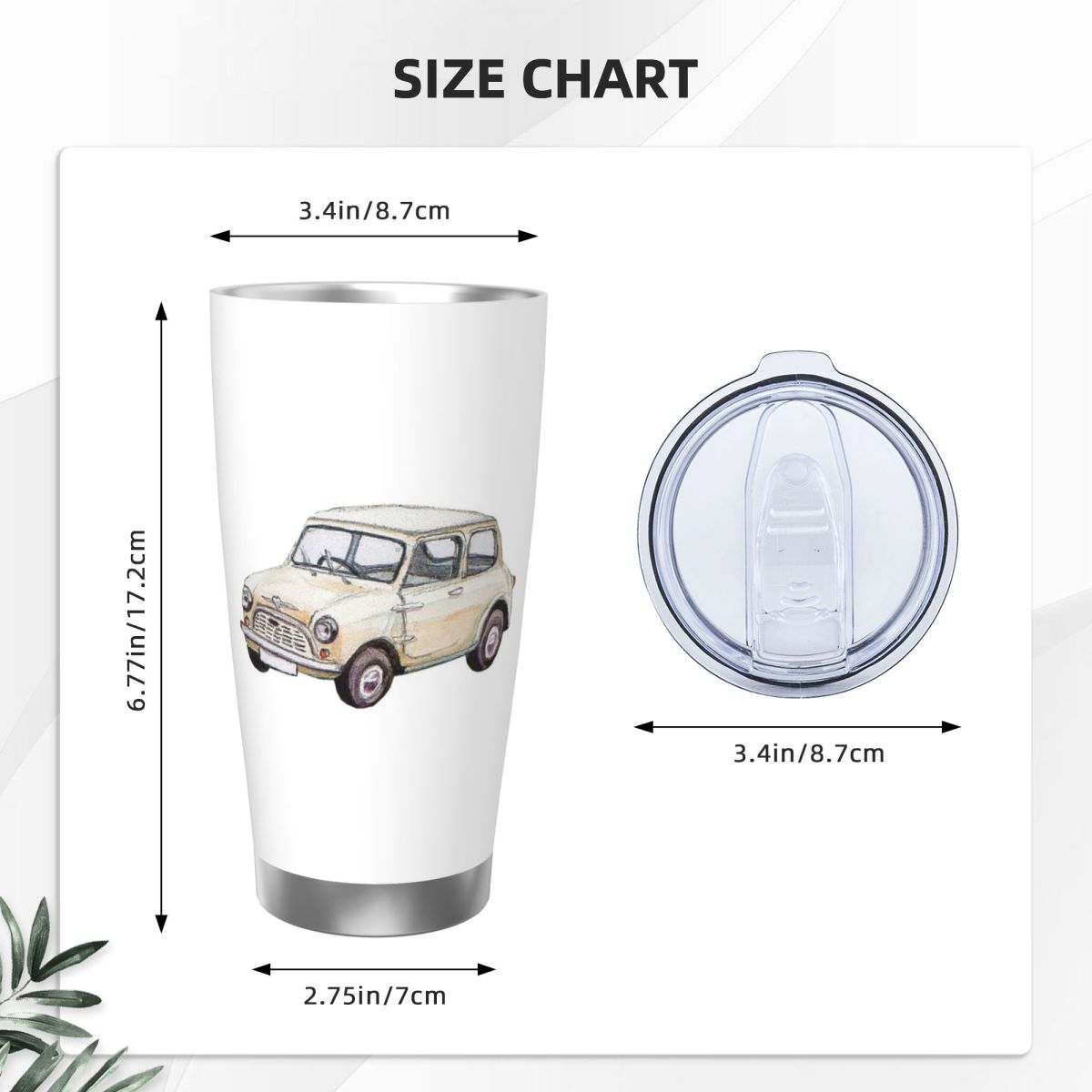 Classic White Mini Cooper In W - Tumbler 20Oz White 리뷰 및 가격