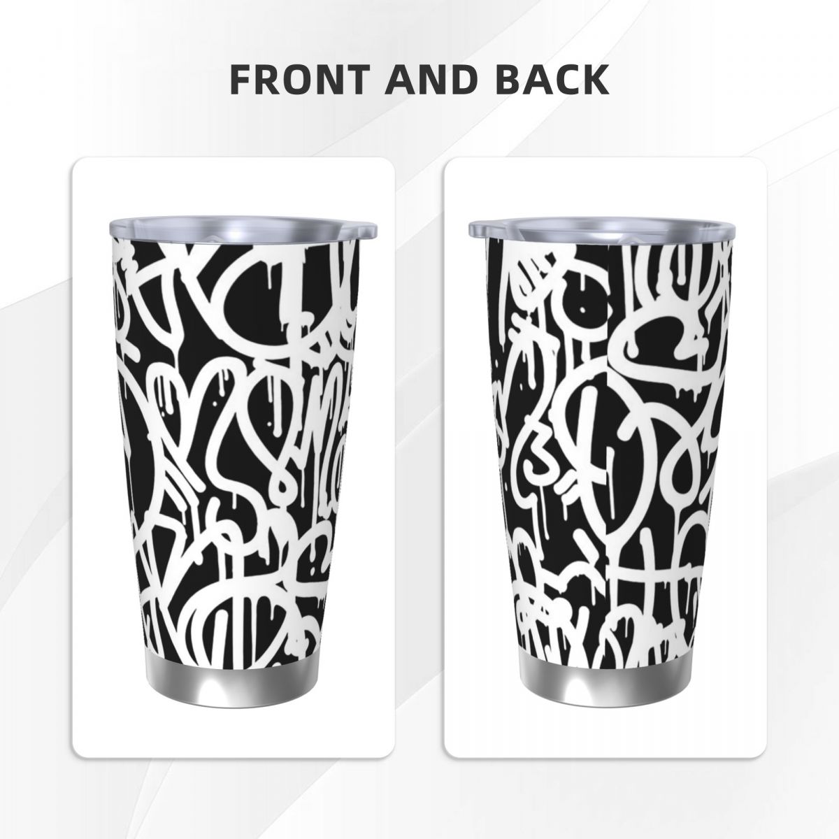 Black And White Graffiti Stain - Tumbler 20Oz White 리뷰 및 가격