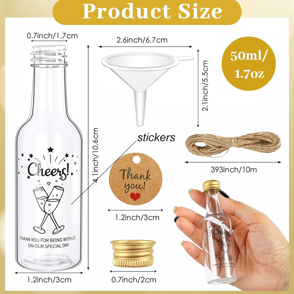 50Pack Mini Liquor Bottles,1.7 - Water Bottle Blank 리뷰 및 가격