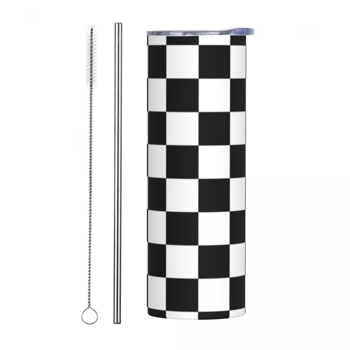 Black And White Checkerboard S - Tumbler 20Oz White 리뷰 및 가격