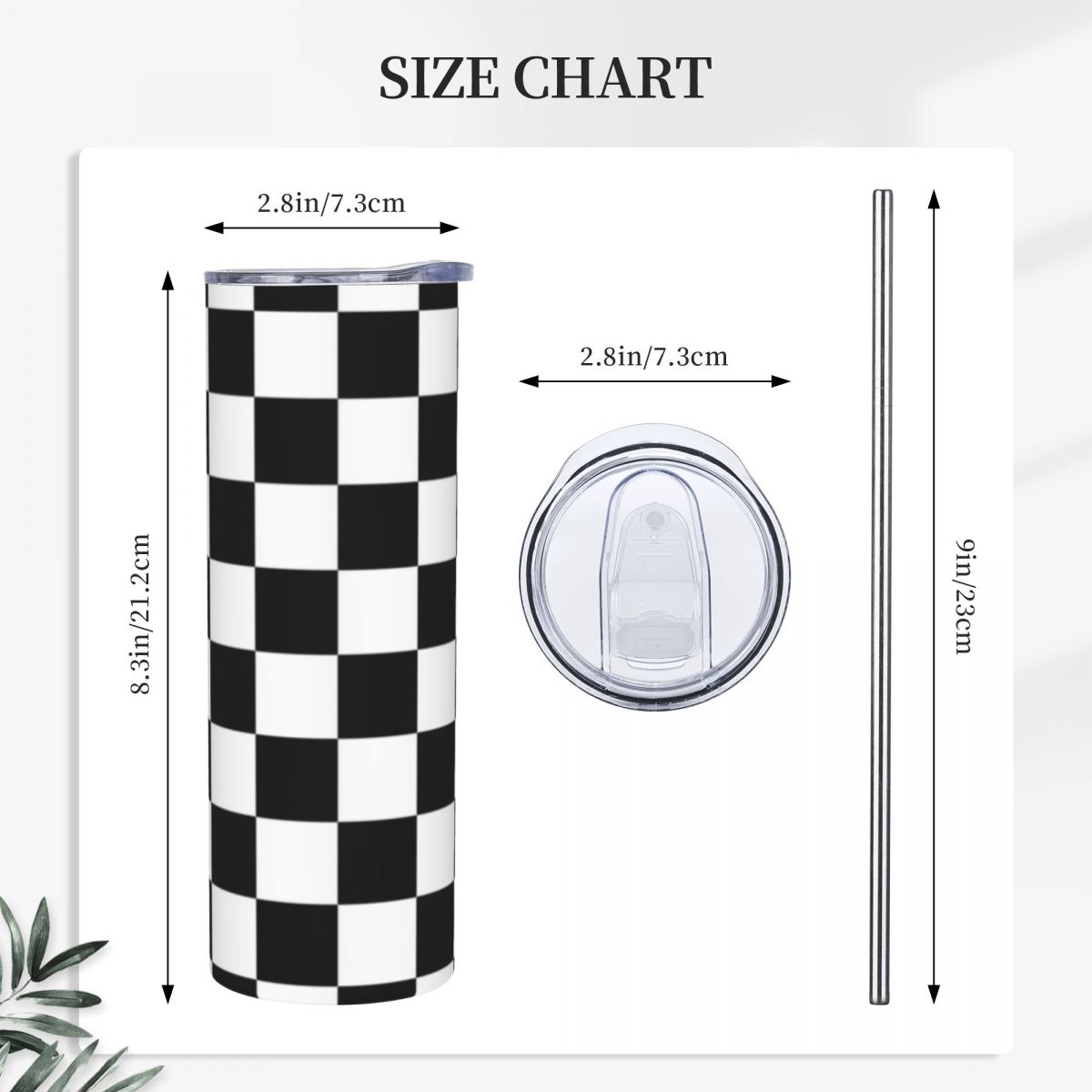 Black And White Checkerboard S - Tumbler 20Oz White 리뷰 및 가격