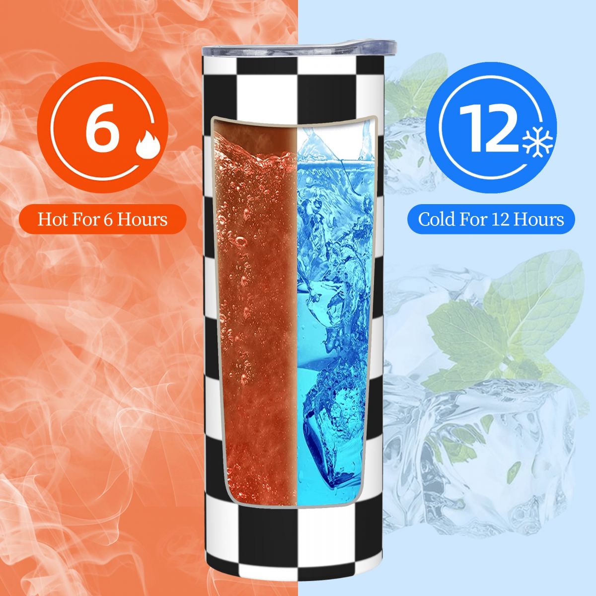 Black And White Checkerboard S - Tumbler 20Oz White 리뷰 및 가격
