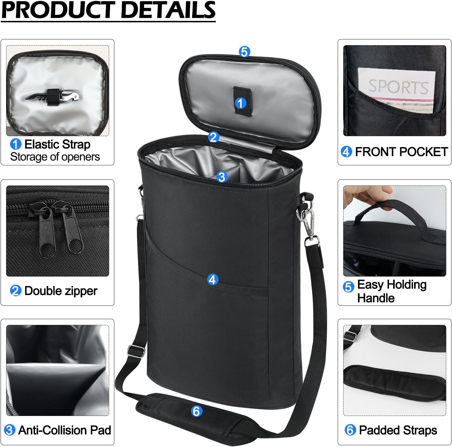 2 Bottle Wine Cooler Bag, Leak - Tote Bag Sublimation 리뷰 및 가격