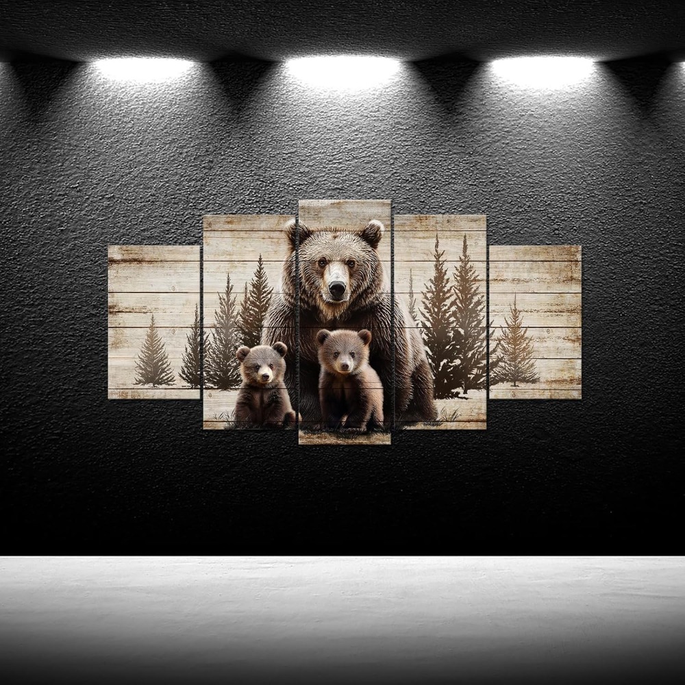 Large 5 Piece Vintage Grizzly  - Canvas Wrap Ready 리뷰 및 가격
