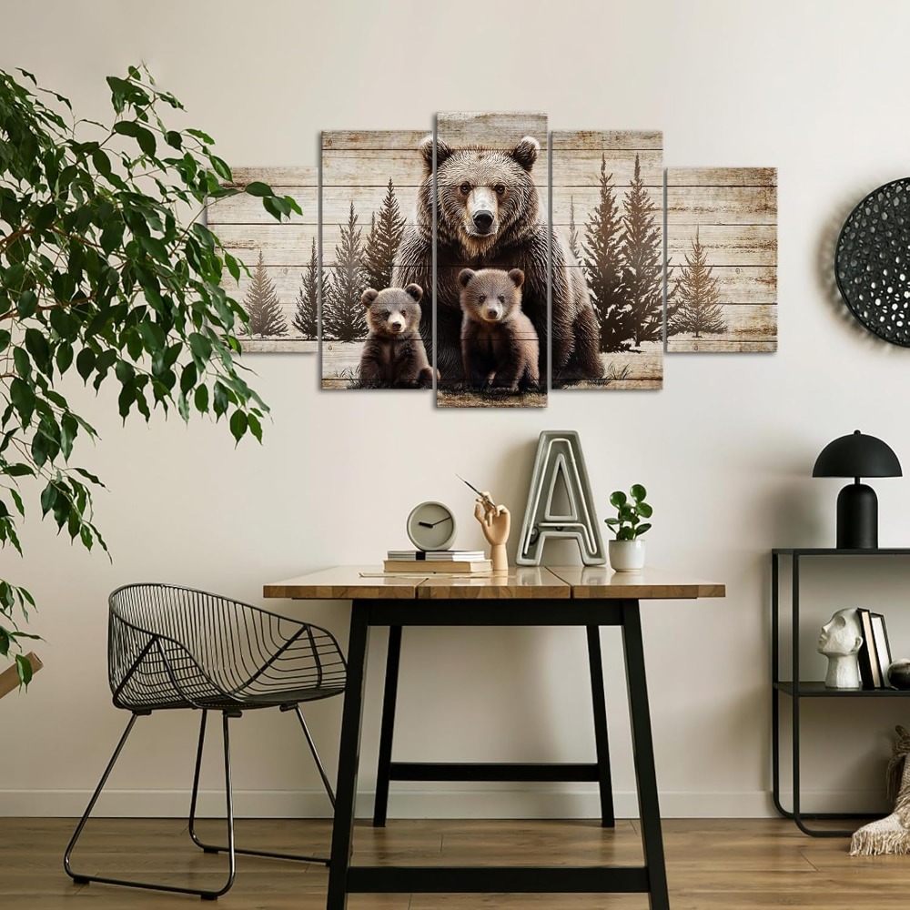 Large 5 Piece Vintage Grizzly  - Canvas Wrap Ready 리뷰 및 가격