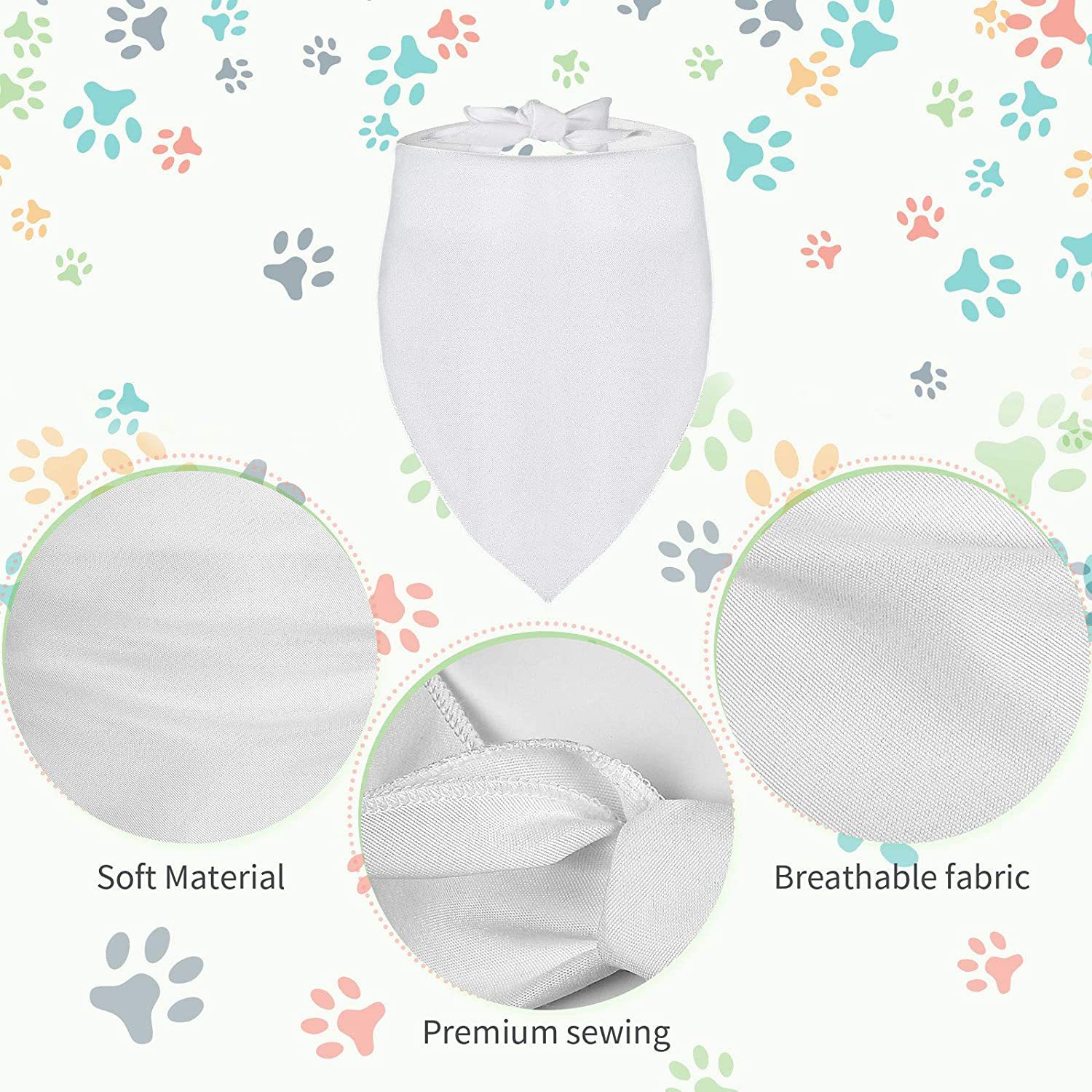 100 Pieces Sublimation Blank D - Bandana Blank White 리뷰 및 가격