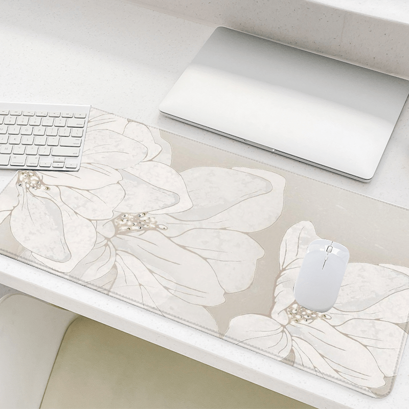 Elegant White Lily Mouse Pad,  - Mouse Pad Blank Sublimation 리뷰 및 가격