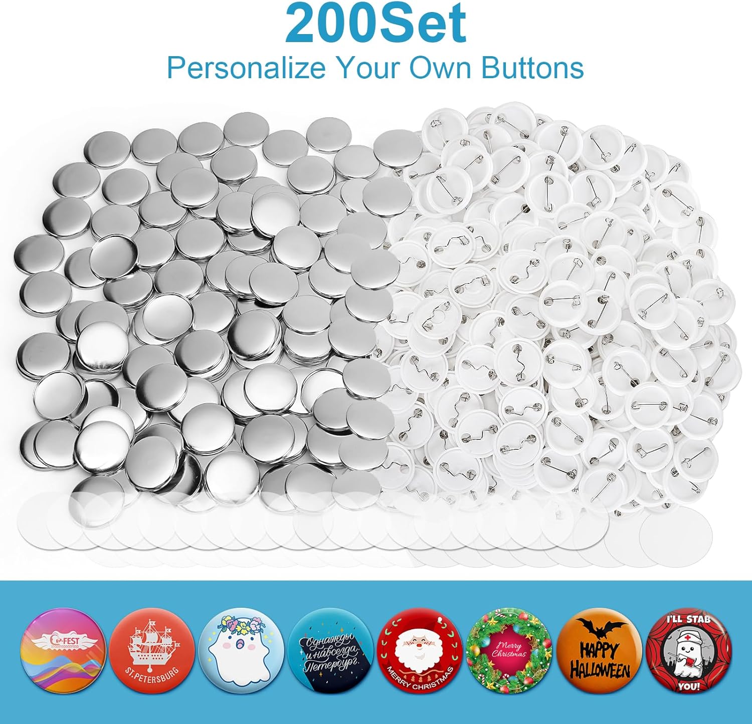 200 Sets 1.25 Inch Button Make - Button Badge Blank 리뷰 및 가격