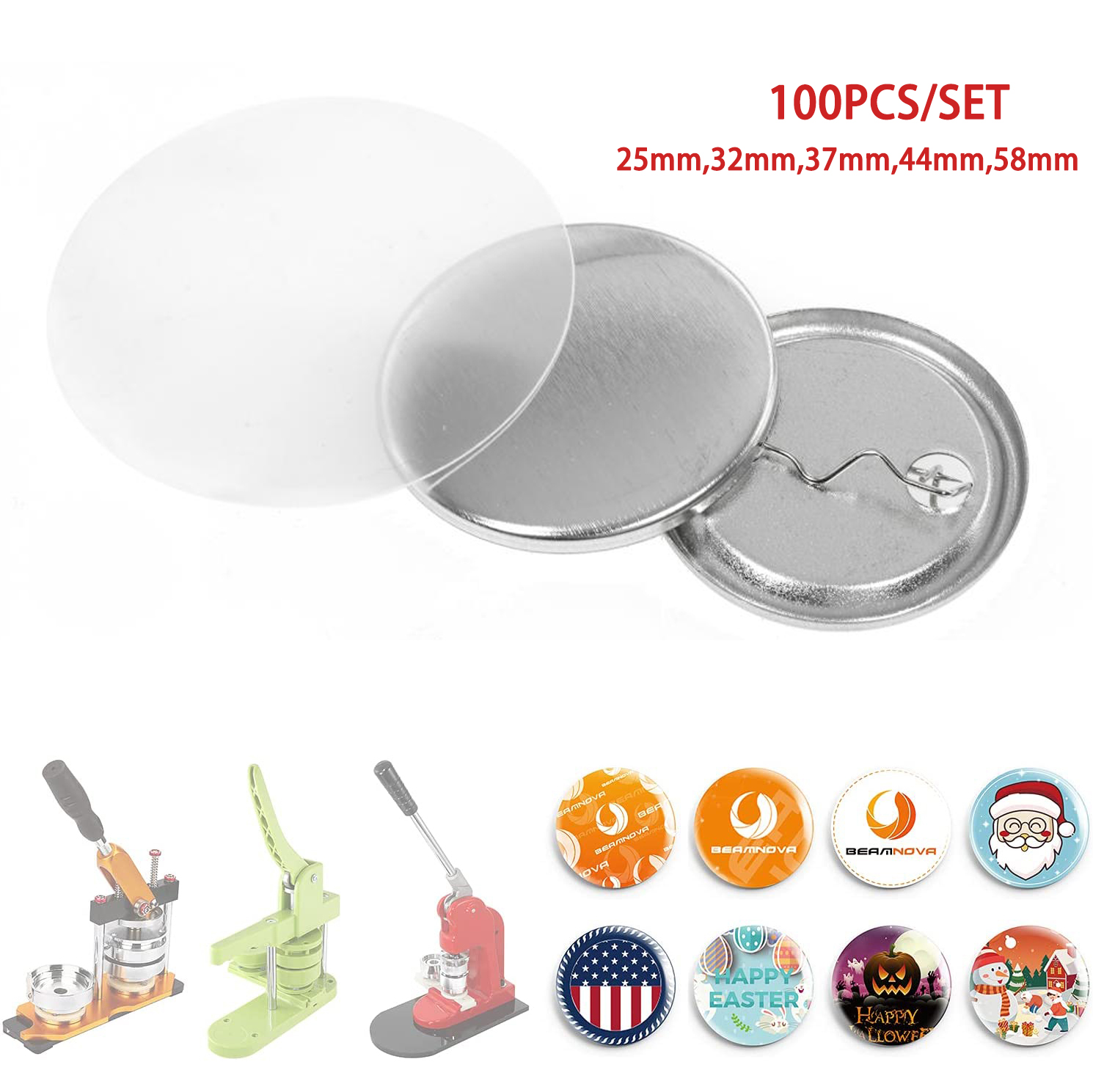 100PCS Metal Back Badge Button - Button Badge Blank 리뷰 및 가격