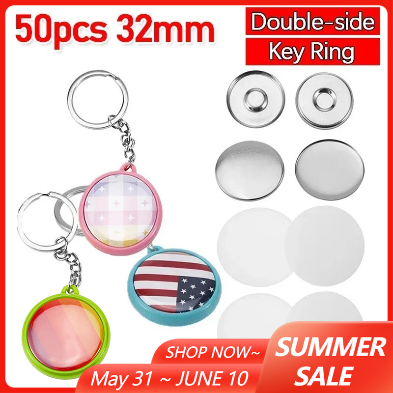 50pcs/Set 32mm Double-side Key - Button Badge Blank 리뷰 및 가격