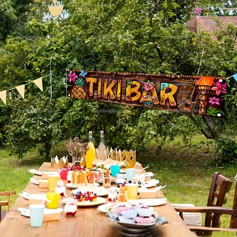 Tiki Bar Banner Tropical Hawai - Yard Sign Blank 리뷰 및 가격