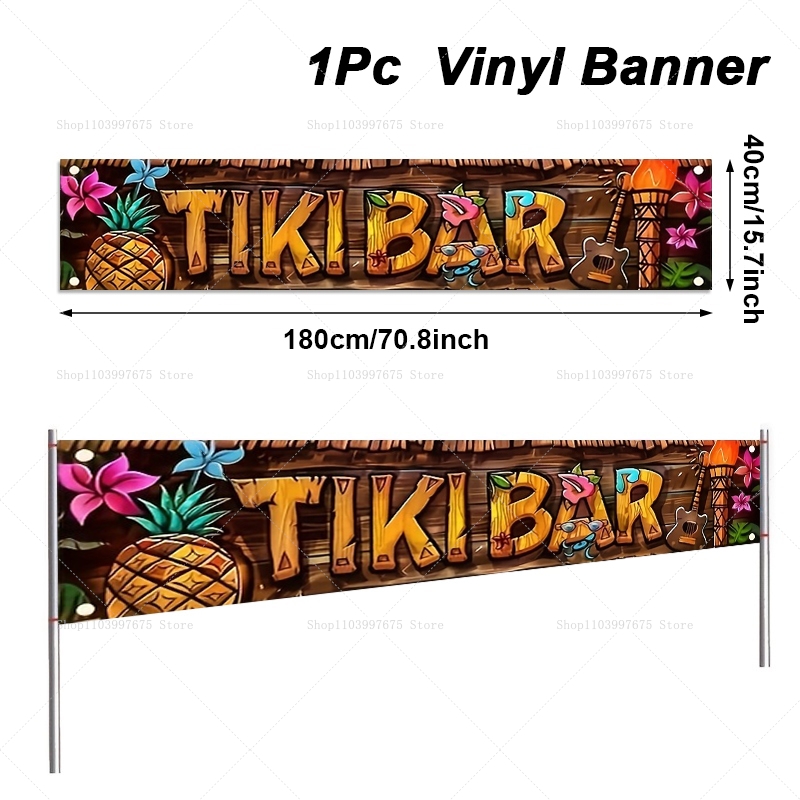 Tiki Bar Banner Tropical Hawai - Yard Sign Blank 리뷰 및 가격