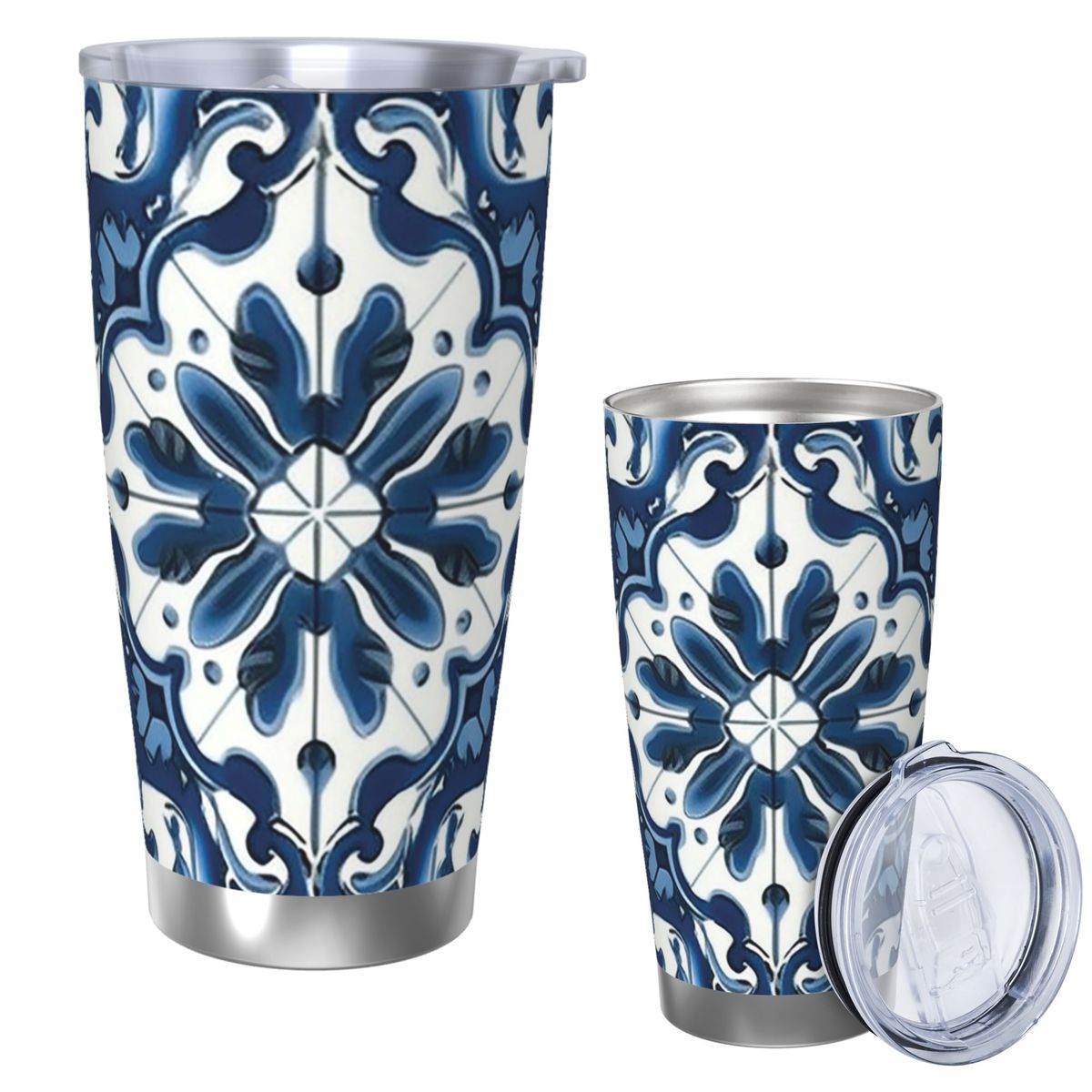 Blue And White Majolica Patter - Tumbler 20Oz White 리뷰 및 가격