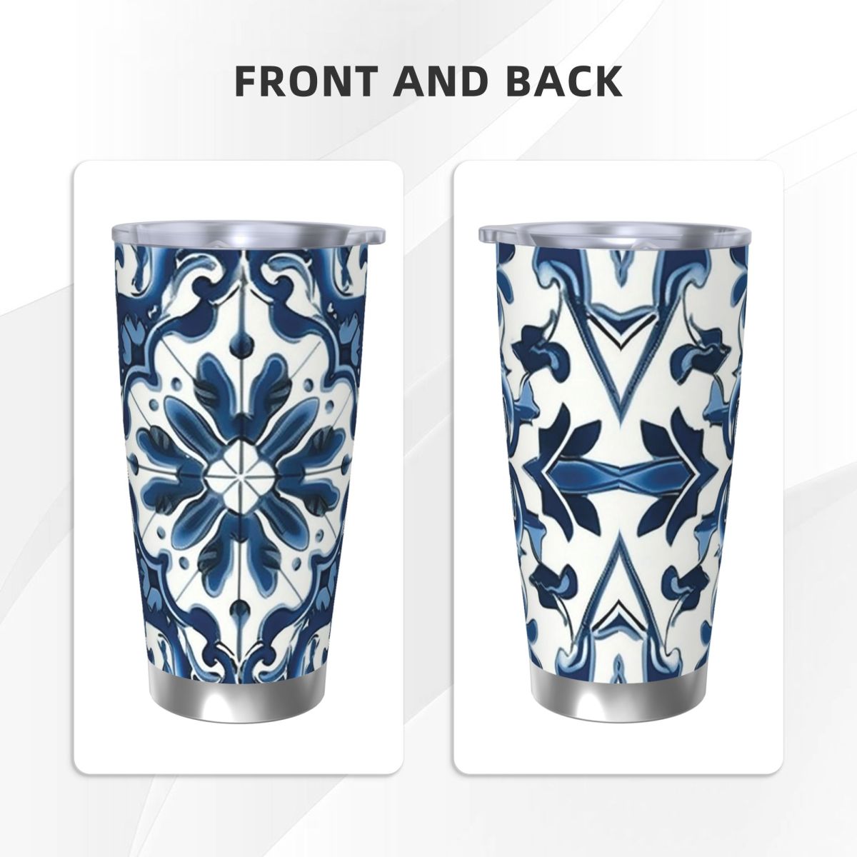 Blue And White Majolica Patter - Tumbler 20Oz White 리뷰 및 가격