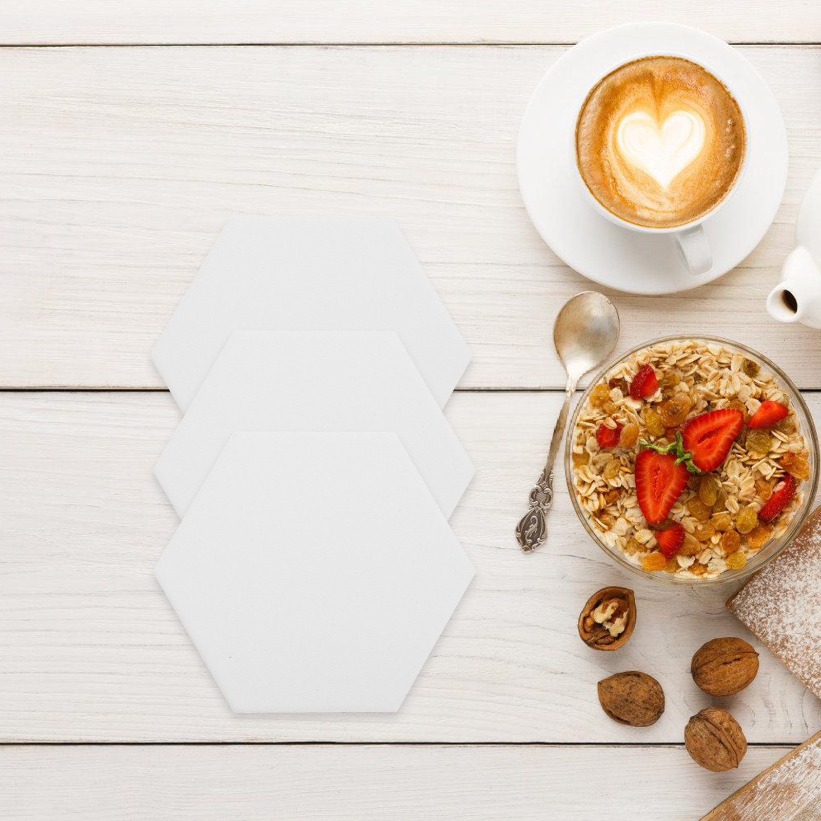 10Set White Hexagonal Ceramic  - Coaster Sublimation Blank 리뷰 및 가격
