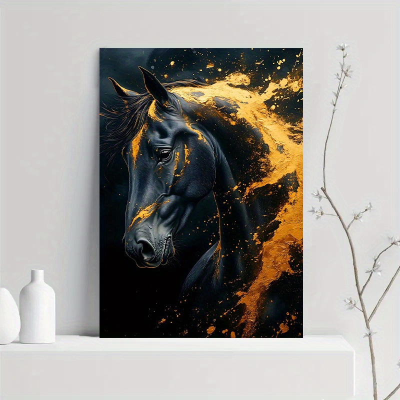 1pc Elegant Black Horse Canvas - Canvas Wrap Ready 리뷰 및 가격