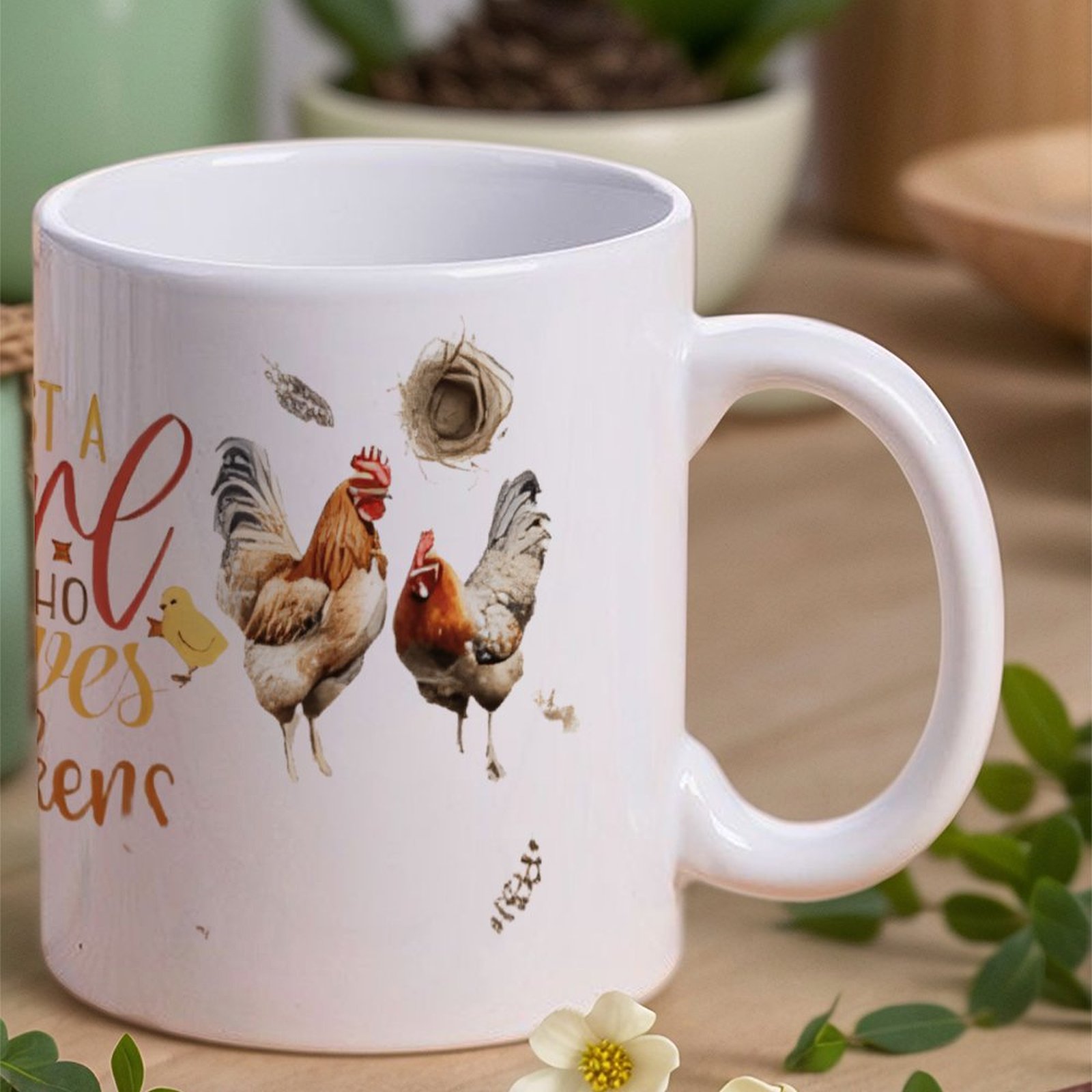 Just A Girl Who Loves Chickens - Sublimation Mug White 리뷰 및 가격