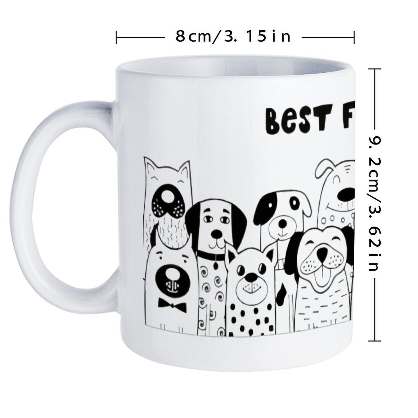 Illustration Of Dogs With The  - Sublimation Mug White 리뷰 및 가격