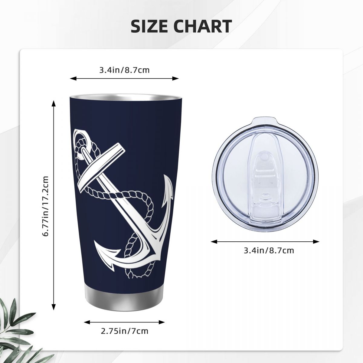 Anchor Nautical White & Navy S - Tumbler 20Oz White 리뷰 및 가격