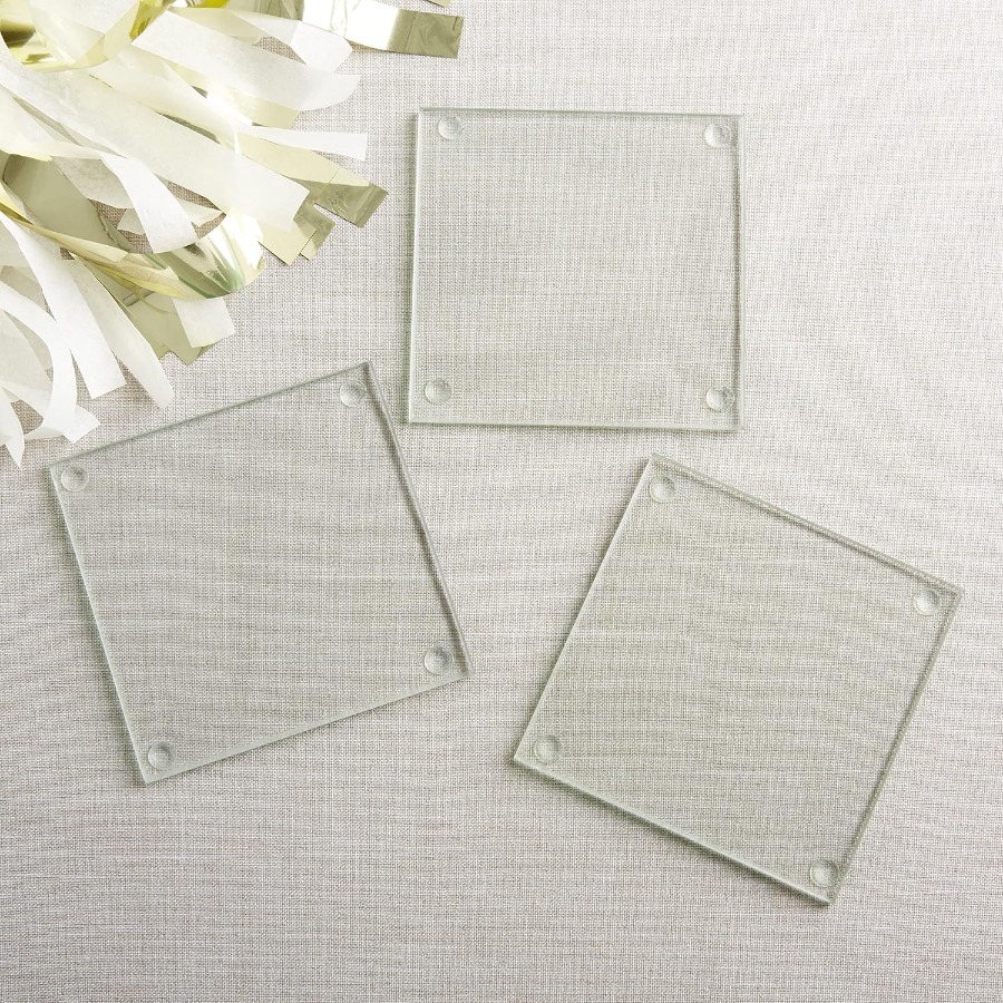 Clear Glass Drink Coasters Set - Coaster Sublimation Blank 리뷰 및 가격